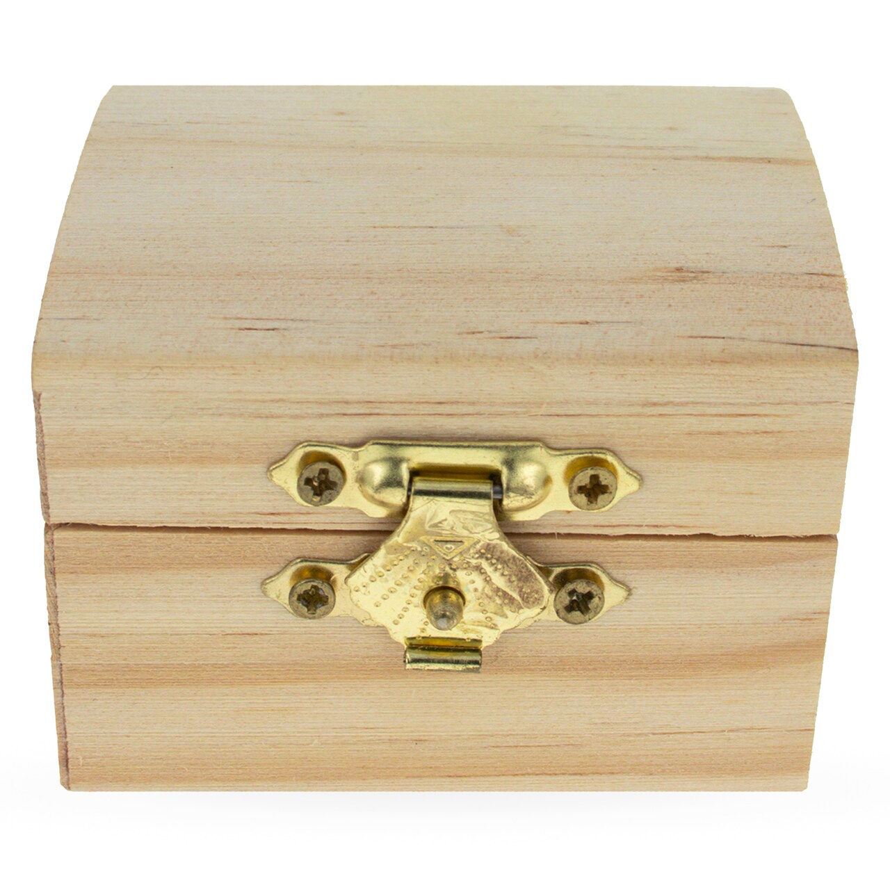 Unfinished Wooden Jewelry or Storage Trinket Gift Box Chest with Clasp DIY Unpainted Craft 2.5 Inches